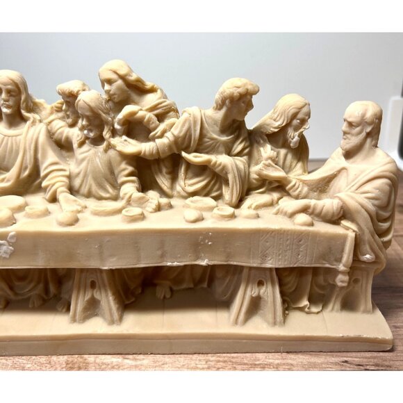 The Last Supper Sculpture Alabaster Jesus Disciples Made in Italy - Picture 3 of 8